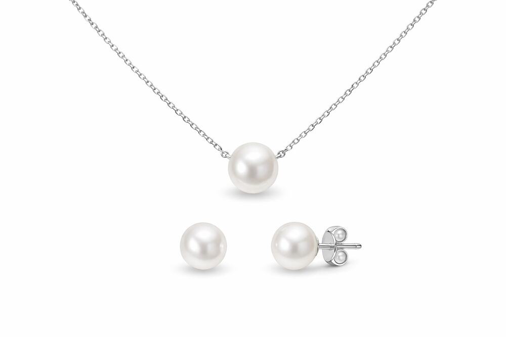 NIB Belk Silverworks Cultured Pearl and Earring Set Retail $100